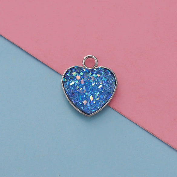 Jewelry Accessories Stainless Steel Heart Shaped Starry Pendant Electroplating