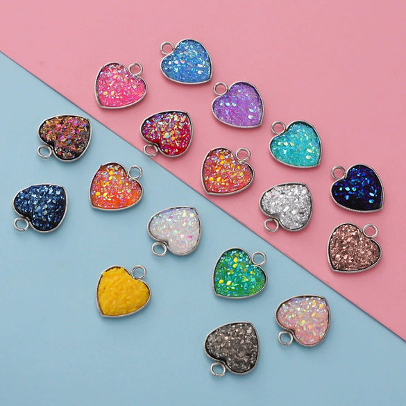 Jewelry Accessories Stainless Steel Heart Shaped Starry Pendant Electroplating