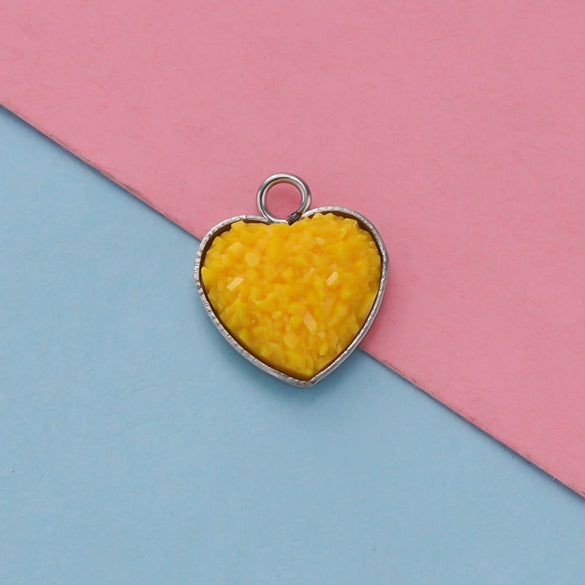 Jewelry Accessories Stainless Steel Heart Shaped Starry Pendant Electroplating