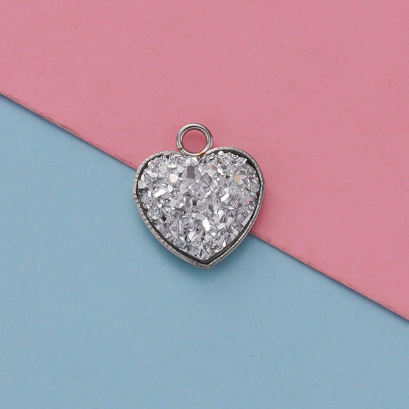 Jewelry Accessories Stainless Steel Heart Shaped Starry Pendant Electroplating