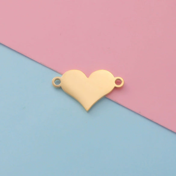 Jewelry Accessories Stainless Steel Heartshaped Love Pattern Laser Electroplated Pendant