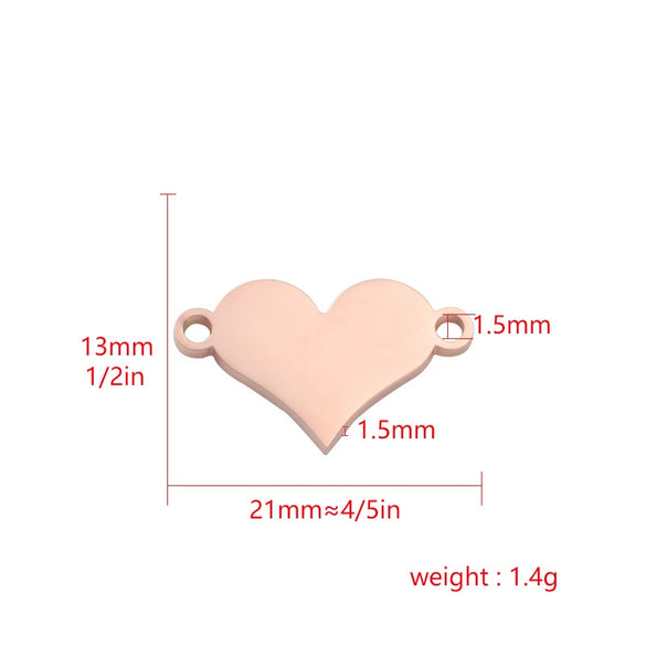 Jewelry Accessories Stainless Steel Heartshaped Love Pattern Laser Electroplated Pendant