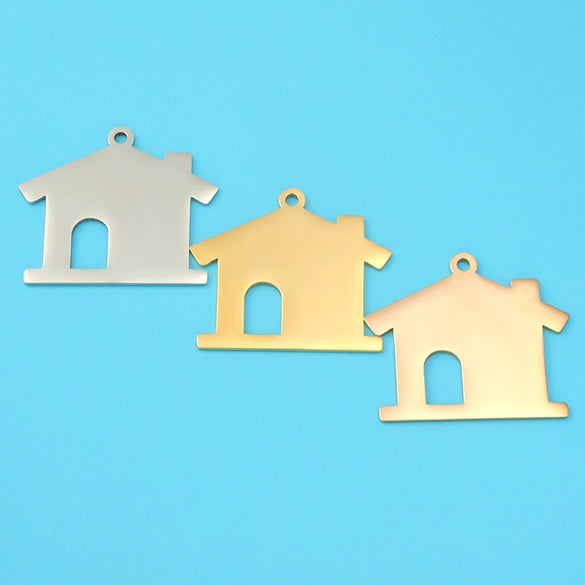 Jewelry Accessories Stainless Steel Hollow House Pendant Fine Polishing