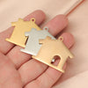 Jewelry Accessories Stainless Steel Hollow House Pendant Fine Polishing