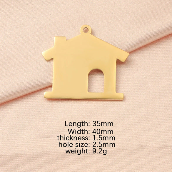 Jewelry Accessories Stainless Steel Hollow House Pendant Fine Polishing