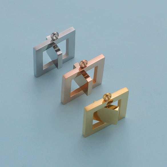 Jewelry Accessories Stainless Steel Hollow Rotatable Square Round Heartshaped Electroplated Pendant