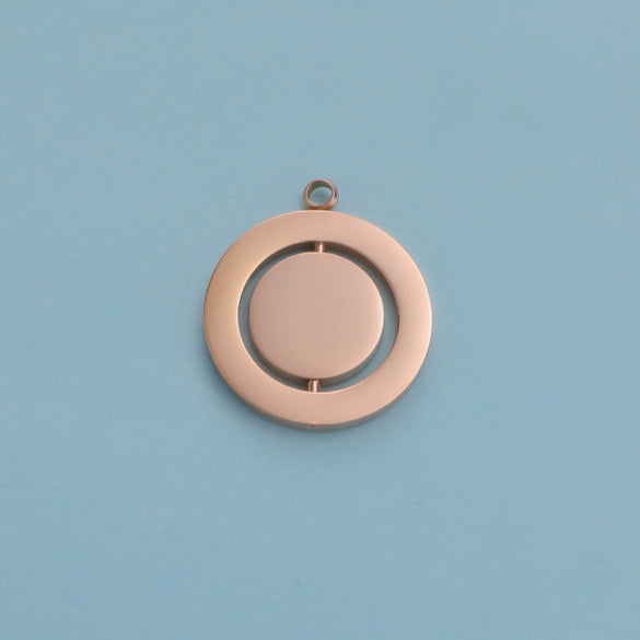Jewelry Accessories Stainless Steel Hollow Rotatable Square Round Heartshaped Electroplated Pendant