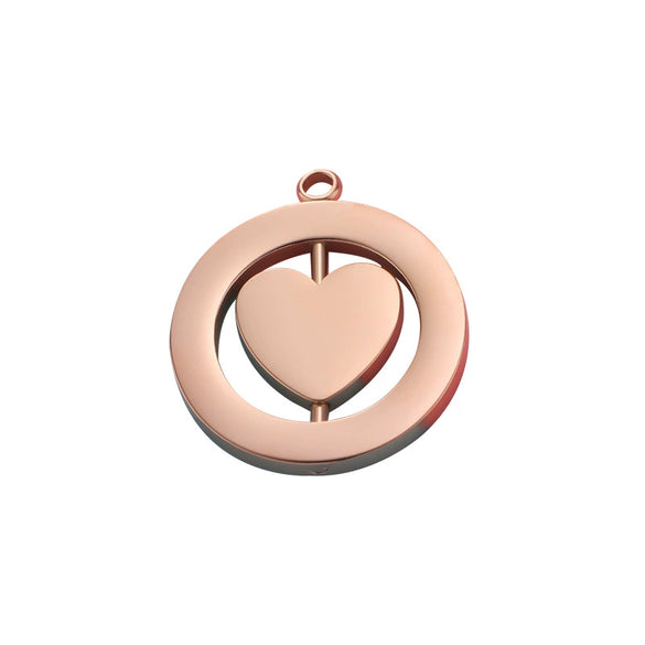 Jewelry Accessories Stainless Steel Hollow Rotatable Square Round Heartshaped Electroplated Pendant