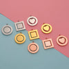 Jewelry Accessories Stainless Steel Hollow Rotatable Square Round Heartshaped Electroplated Pendant