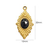 Jewelry Accessories Stainless Steel Inlaid Natural Stone French Retro Oval Leaves Geometric Style