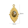 Jewelry Accessories Stainless Steel Inlaid Natural Stone French Retro Oval Leaves Geometric Style