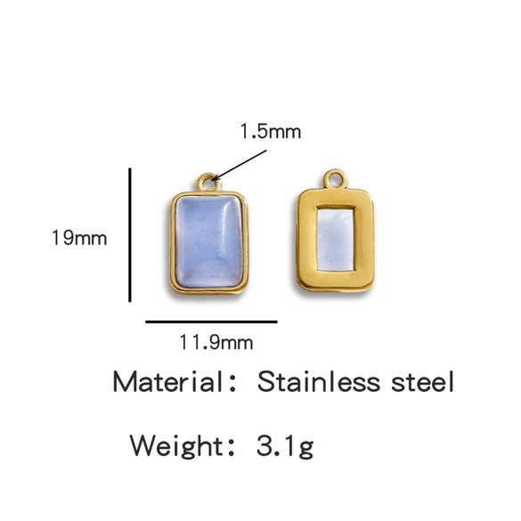 Jewelry Accessories Stainless Steel Inlaid With Natural Stone Round Pendant Earrings Bracelet Necklace Handmade Electroplated