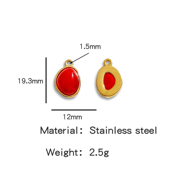 Jewelry Accessories Stainless Steel Inlaid With Natural Stone Round Pendant Earrings Bracelet Necklace Handmade Electroplated