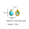 Jewelry Accessories Stainless Steel Inlaid With Natural Stone Round Pendant Earrings Bracelet Necklace Handmade Electroplated