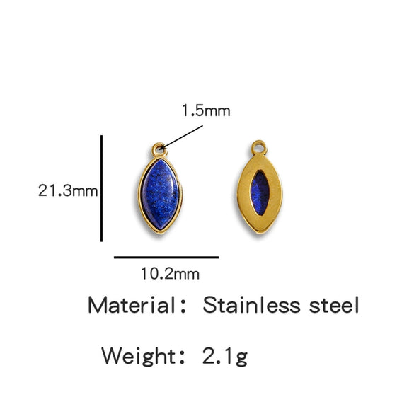 Jewelry Accessories Stainless Steel Inlaid With Natural Stone Round Pendant Earrings Bracelet Necklace Handmade Electroplated