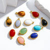Jewelry Accessories Stainless Steel Inlaid With Natural Stone Round Pendant Earrings Bracelet Necklace Handmade Electroplated