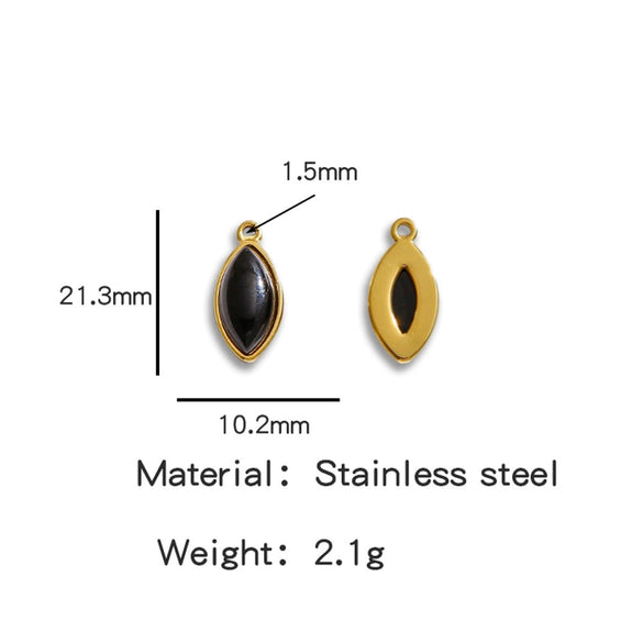 Jewelry Accessories Stainless Steel Inlaid With Natural Stone Round Pendant Earrings Bracelet Necklace Handmade Electroplated