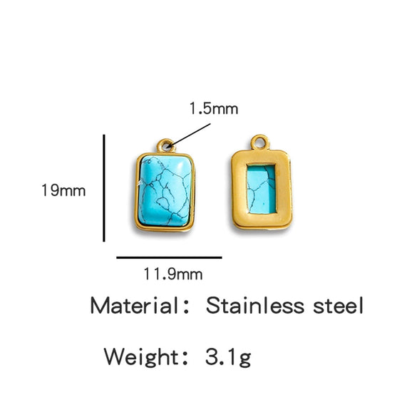 Jewelry Accessories Stainless Steel Inlaid With Natural Stone Round Pendant Earrings Bracelet Necklace Handmade Electroplated