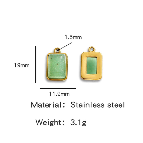 Jewelry Accessories Stainless Steel Inlaid With Natural Stone Round Pendant Earrings Bracelet Necklace Handmade Electroplated