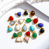 Jewelry Accessories Stainless Steel Inlaid With Natural Stone Round Pendant Earrings Bracelet Necklace Handmade Electroplated