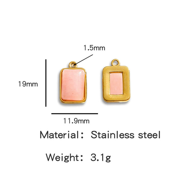 Jewelry Accessories Stainless Steel Inlaid With Natural Stone Round Pendant Earrings Bracelet Necklace Handmade Electroplated
