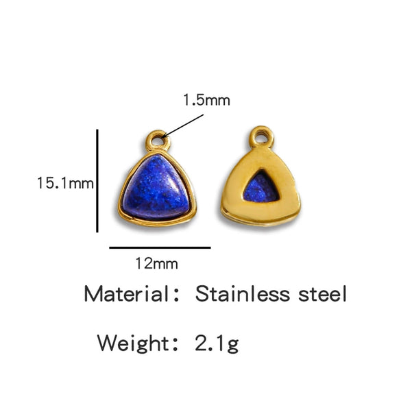 Jewelry Accessories Stainless Steel Inlaid With Natural Stone Round Pendant Earrings Bracelet Necklace Handmade Electroplated