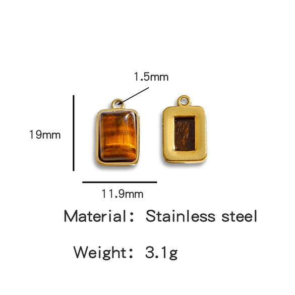 Jewelry Accessories Stainless Steel Inlaid With Natural Stone Round Pendant Earrings Bracelet Necklace Handmade Electroplated