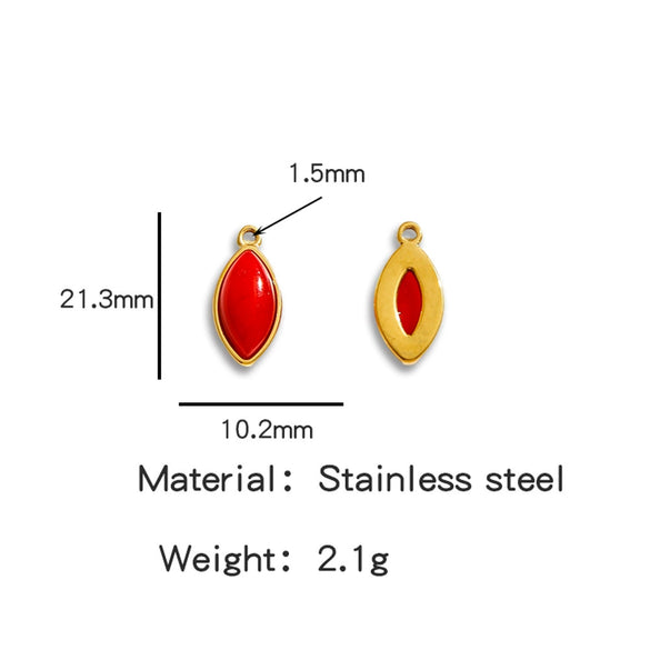 Jewelry Accessories Stainless Steel Inlaid With Natural Stone Round Pendant Earrings Bracelet Necklace Handmade Electroplated