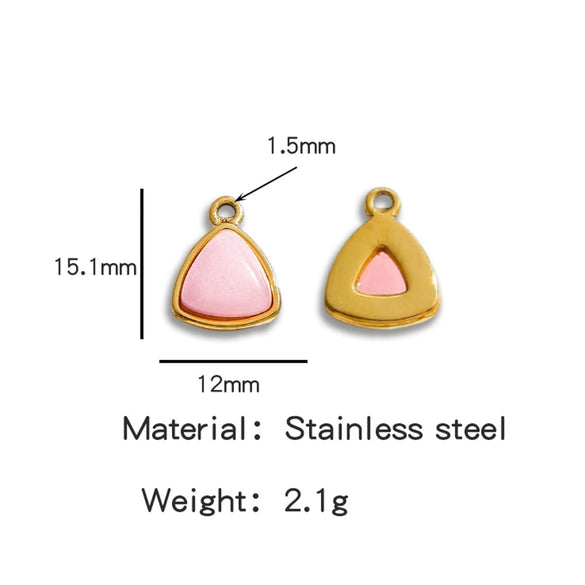 Jewelry Accessories Stainless Steel Inlaid With Natural Stone Round Pendant Earrings Bracelet Necklace Handmade Electroplated