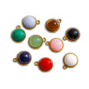 Jewelry Accessories Stainless Steel Inlaid With Natural Stone Round Pendant Earrings Bracelet Necklace Handmade Electroplated
