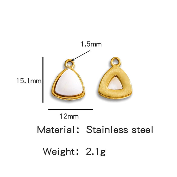 Jewelry Accessories Stainless Steel Inlaid With Natural Stone Round Pendant Earrings Bracelet Necklace Handmade Electroplated