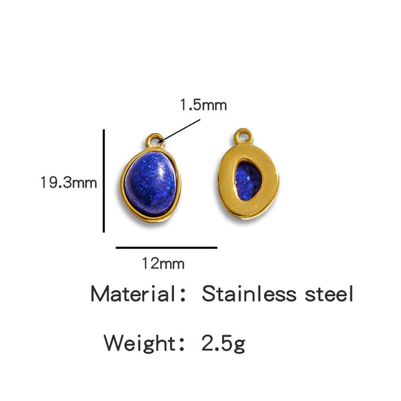 Jewelry Accessories Stainless Steel Inlaid With Natural Stone Round Pendant Earrings Bracelet Necklace Handmade Electroplated
