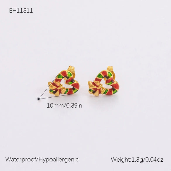 Jewelry Accessories Stainless Steel 18K Gold Plated Christmas Necklace Earrings Bracelet With Snowman Snowflake Pendant Electroplated