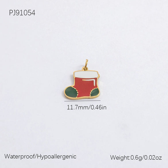 Jewelry Accessories Stainless Steel 18K Gold Plated Christmas Necklace Earrings Bracelet With Snowman Snowflake Pendant Electroplated