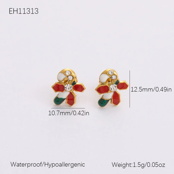 Jewelry Accessories Stainless Steel 18K Gold Plated Christmas Necklace Earrings Bracelet With Snowman Snowflake Pendant Electroplated