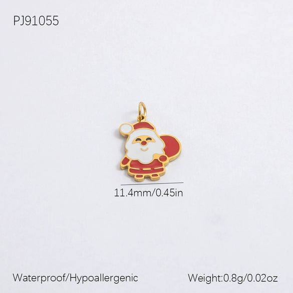 Jewelry Accessories Stainless Steel 18K Gold Plated Christmas Necklace Earrings Bracelet With Snowman Snowflake Pendant Electroplated