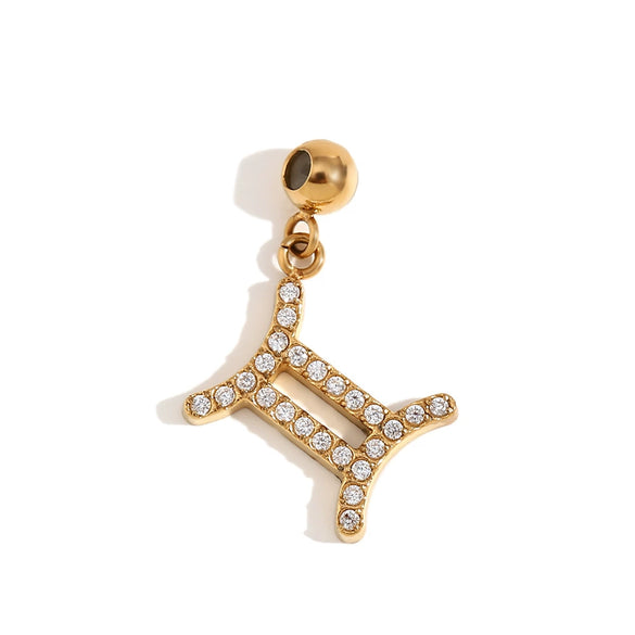 Jewelry Accessories Stainless Steel 18K Gold Plated Twelve Constellations Pendant For Women