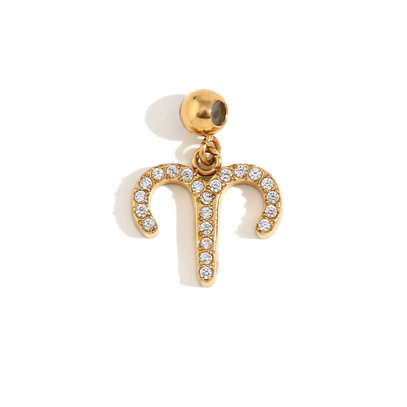 Jewelry Accessories Stainless Steel 18K Gold Plated Twelve Constellations Pendant For Women
