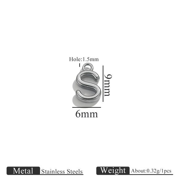 Jewelry Accessories Stainless Steel Letter Mini Ring Handmade With Electroplating