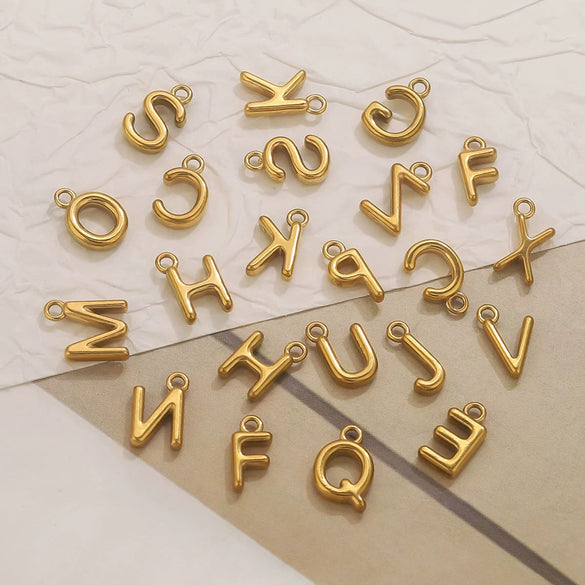 Jewelry Accessories Stainless Steel Letter Mini Ring Handmade With Electroplating