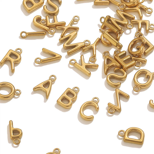 Jewelry Accessories Stainless Steel Letter Mini Ring Handmade With Electroplating