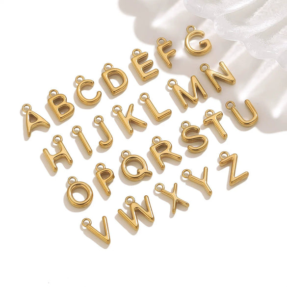 Jewelry Accessories Stainless Steel Letter Mini Ring Handmade With Electroplating
