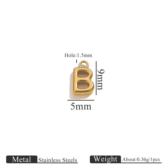 Jewelry Accessories Stainless Steel Letter Mini Ring Handmade With Electroplating