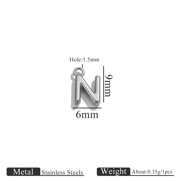 Jewelry Accessories Stainless Steel Letter Mini Ring Handmade With Electroplating