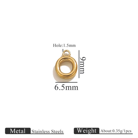 Jewelry Accessories Stainless Steel Letter Mini Ring Handmade With Electroplating