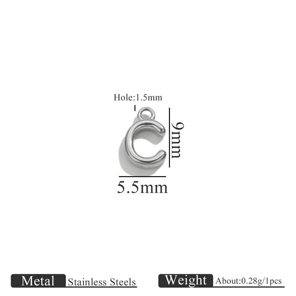Jewelry Accessories Stainless Steel Letter Mini Ring Handmade With Electroplating
