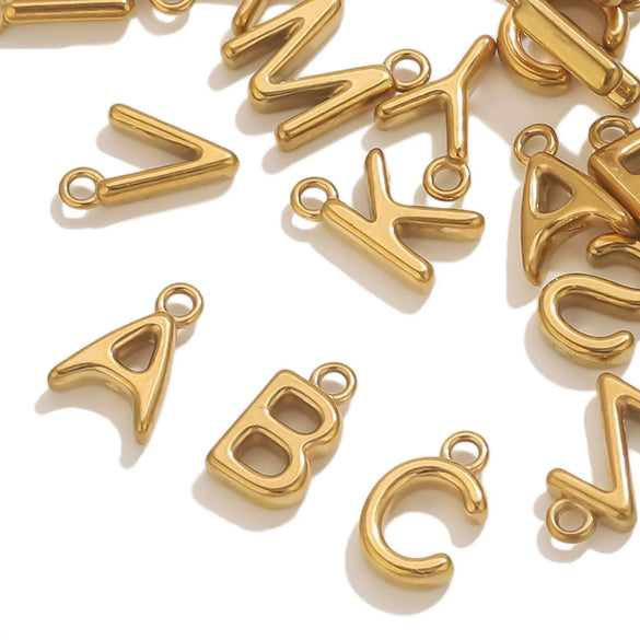 Jewelry Accessories Stainless Steel Letter Mini Ring Handmade With Electroplating