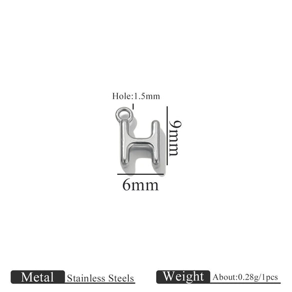 Jewelry Accessories Stainless Steel Letter Mini Ring Handmade With Electroplating