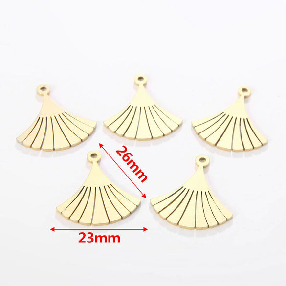 Jewelry Accessories Stainless Steel Letters Cut Out Handmade Vacuum Plating Sliding Pendant Natural Plant Flowers Style