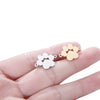 Jewelry Accessories Stainless Steel Letters Cut Out Handmade Vacuum Plating Sliding Pendant Natural Plant Flowers Style